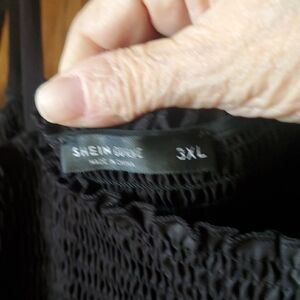 SHEIN Black Smocked Midi Dress